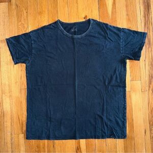 AERIE Oversized Distressed Short Sleeve Tee Shirt Washed Black Small